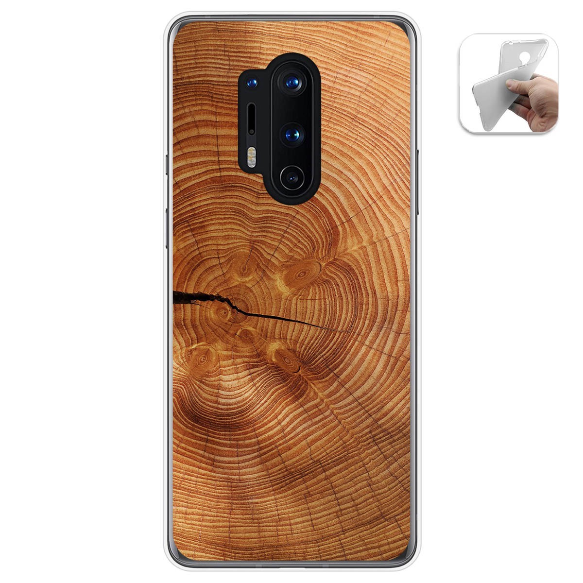 Funda Gel Tpu para Oneplus 8 Pro diseño Madera 04 Dibujos