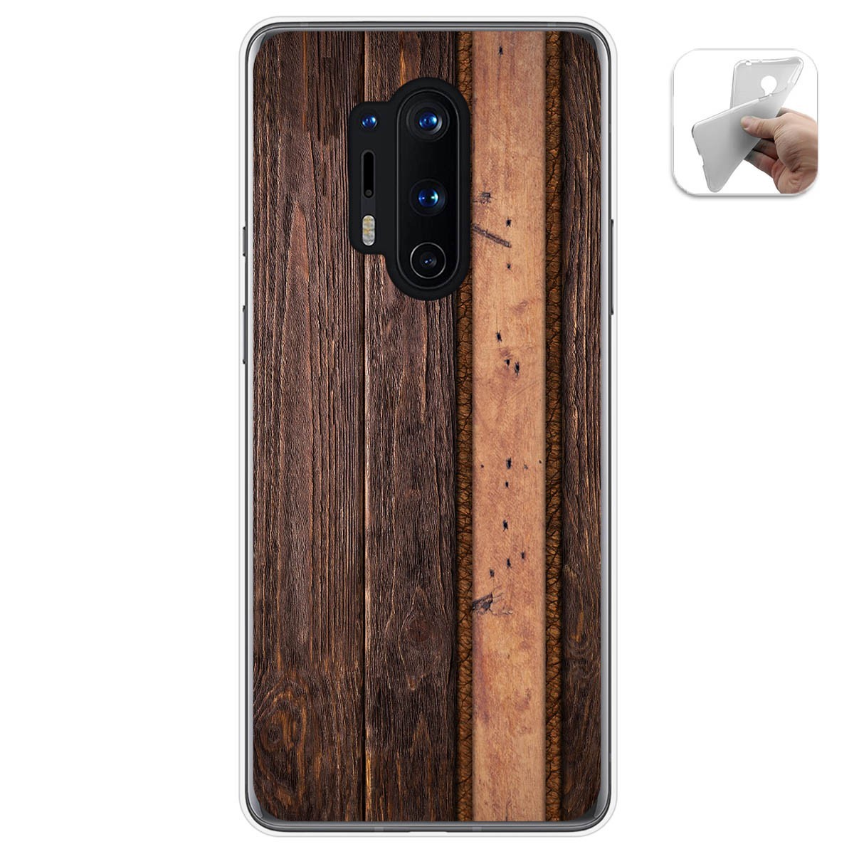 Funda Gel Tpu para Oneplus 8 Pro diseño Madera 05 Dibujos