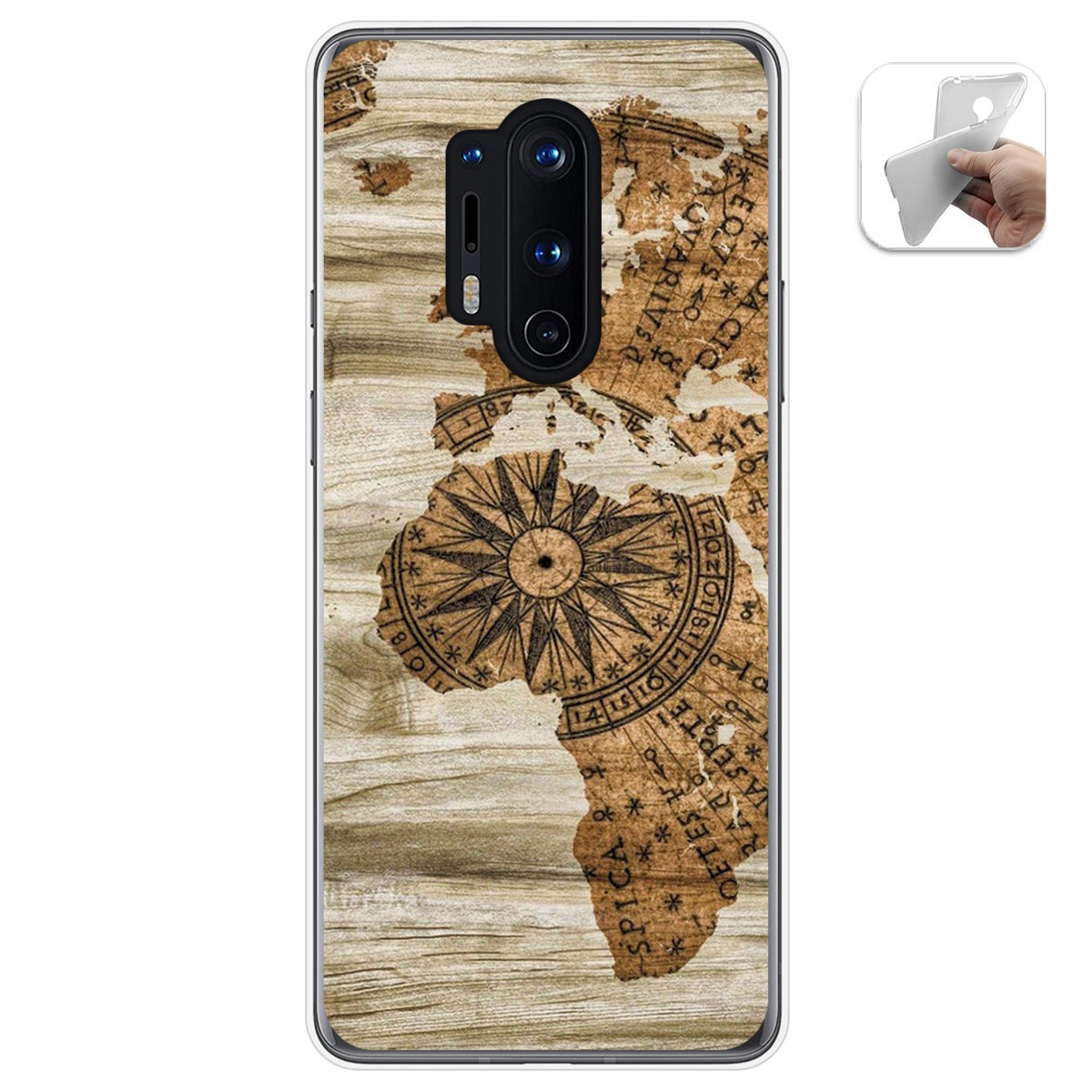 Funda Gel Tpu para Oneplus 8 Pro diseño Madera 07 Dibujos
