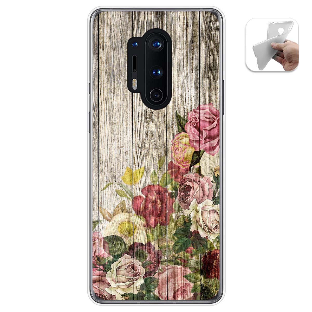 Funda Gel Tpu para Oneplus 8 Pro diseño Madera 08 Dibujos
