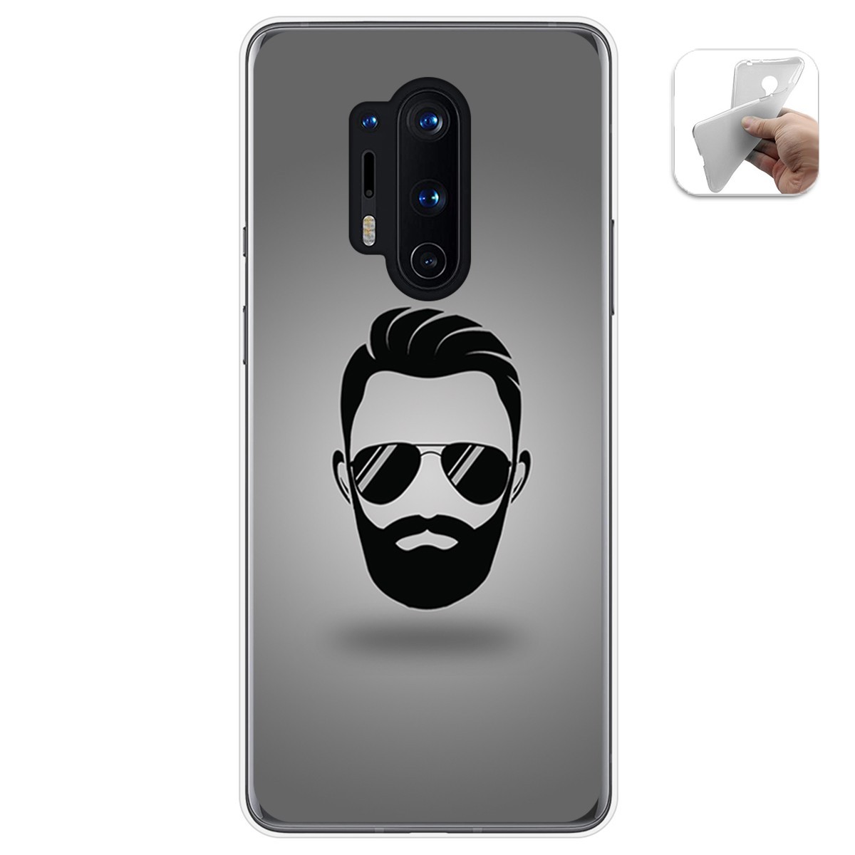 Funda Gel Tpu para Oneplus 8 Pro diseño Barba Dibujos