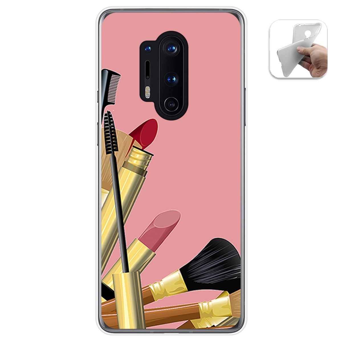 Funda Gel Tpu para Oneplus 8 Pro diseño Brochas Dibujos