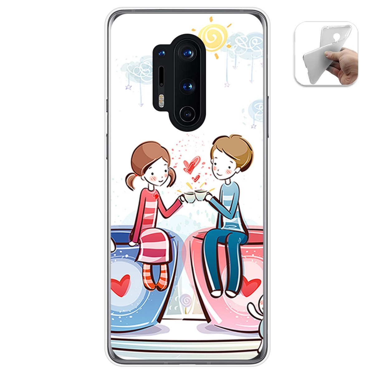 Funda Gel Tpu para Oneplus 8 Pro diseño Café Dibujos