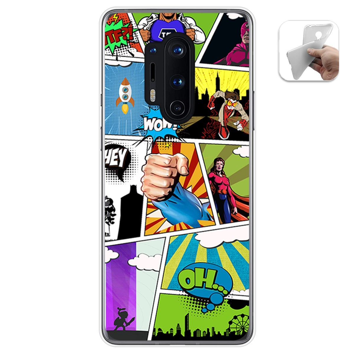 Funda Gel Tpu para Oneplus 8 Pro diseño Comic Dibujos