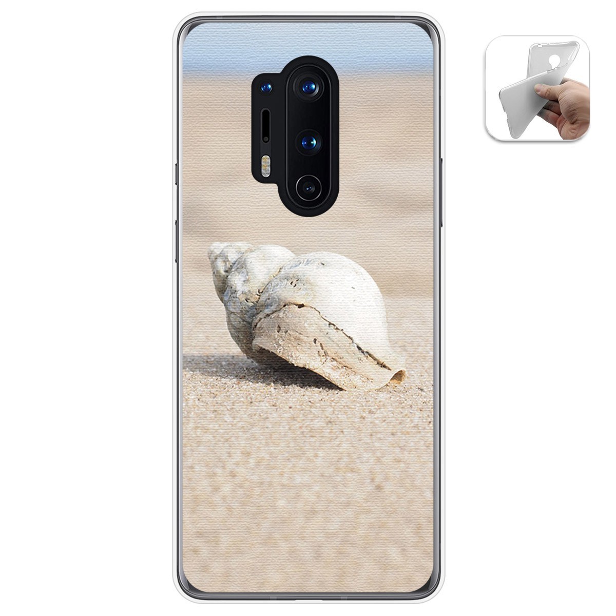 Funda Gel Tpu para Oneplus 8 Pro diseño Concha Dibujos