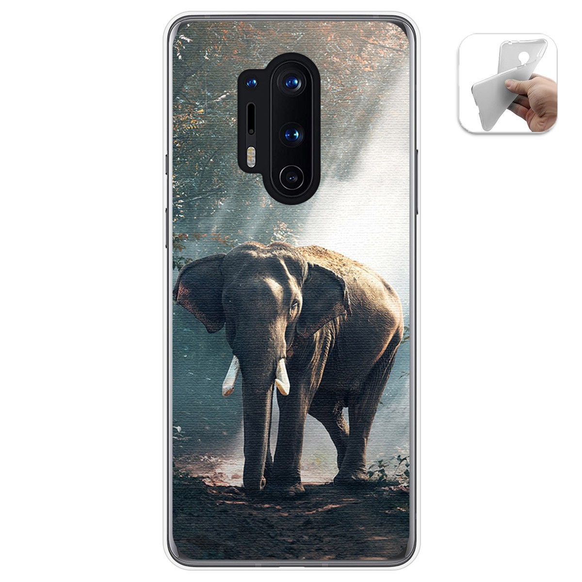 Funda Gel Tpu para Oneplus 8 Pro diseño Elefante Dibujos