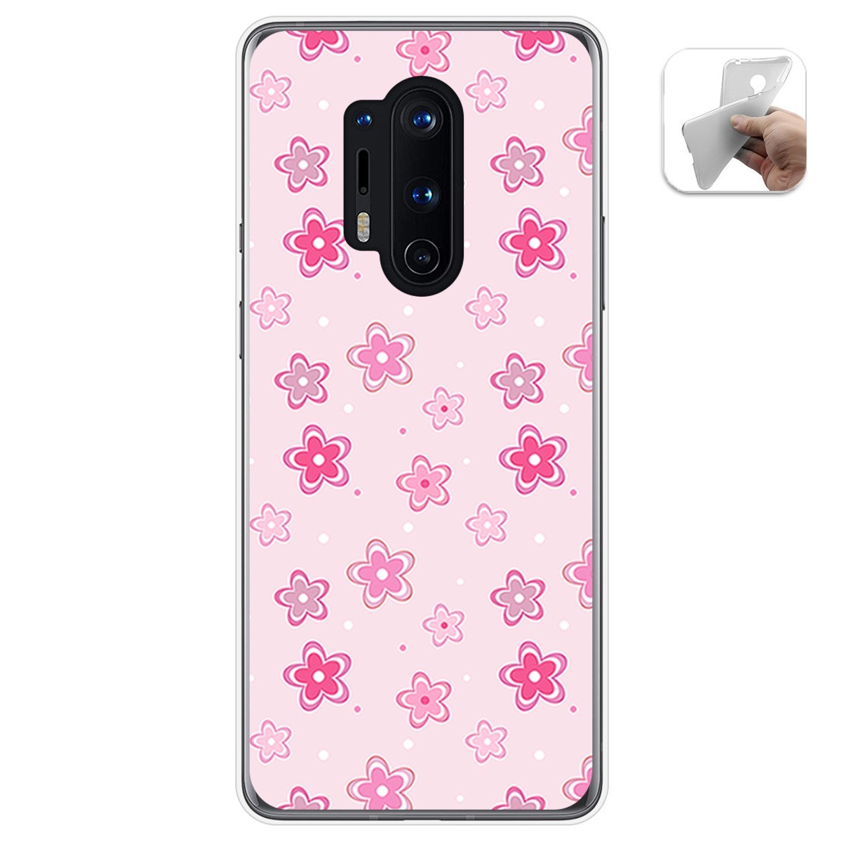 Funda Gel Tpu para Oneplus 8 Pro diseño Flores Dibujos