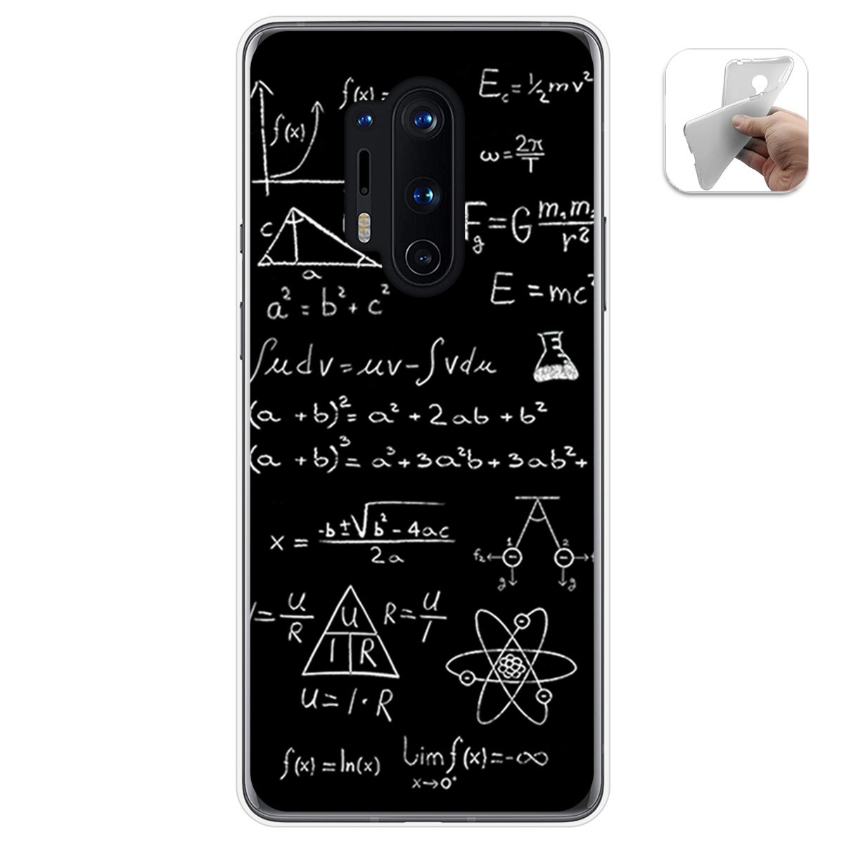 Funda Gel Tpu para Oneplus 8 Pro diseño Formulas Dibujos