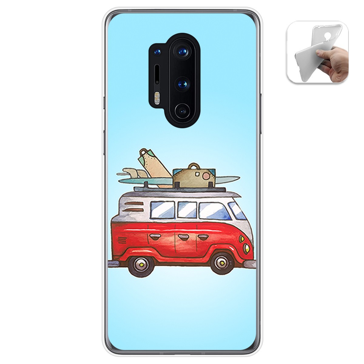 Funda Gel Tpu para Oneplus 8 Pro diseño Furgoneta Dibujos