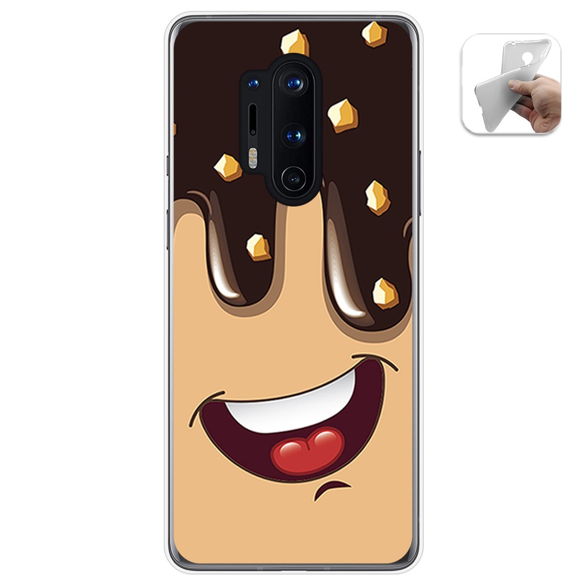 Funda Gel Tpu para Oneplus 8 Pro diseño Helado Chocolate Dibujos
