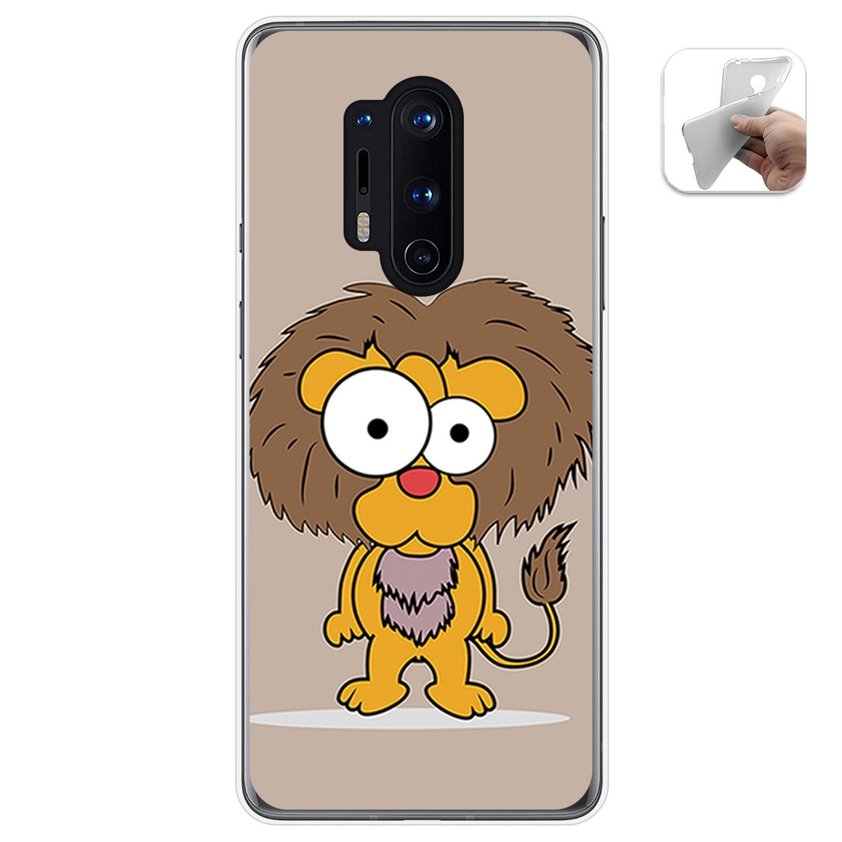 Funda Gel Tpu para Oneplus 8 Pro diseño Leon Dibujos