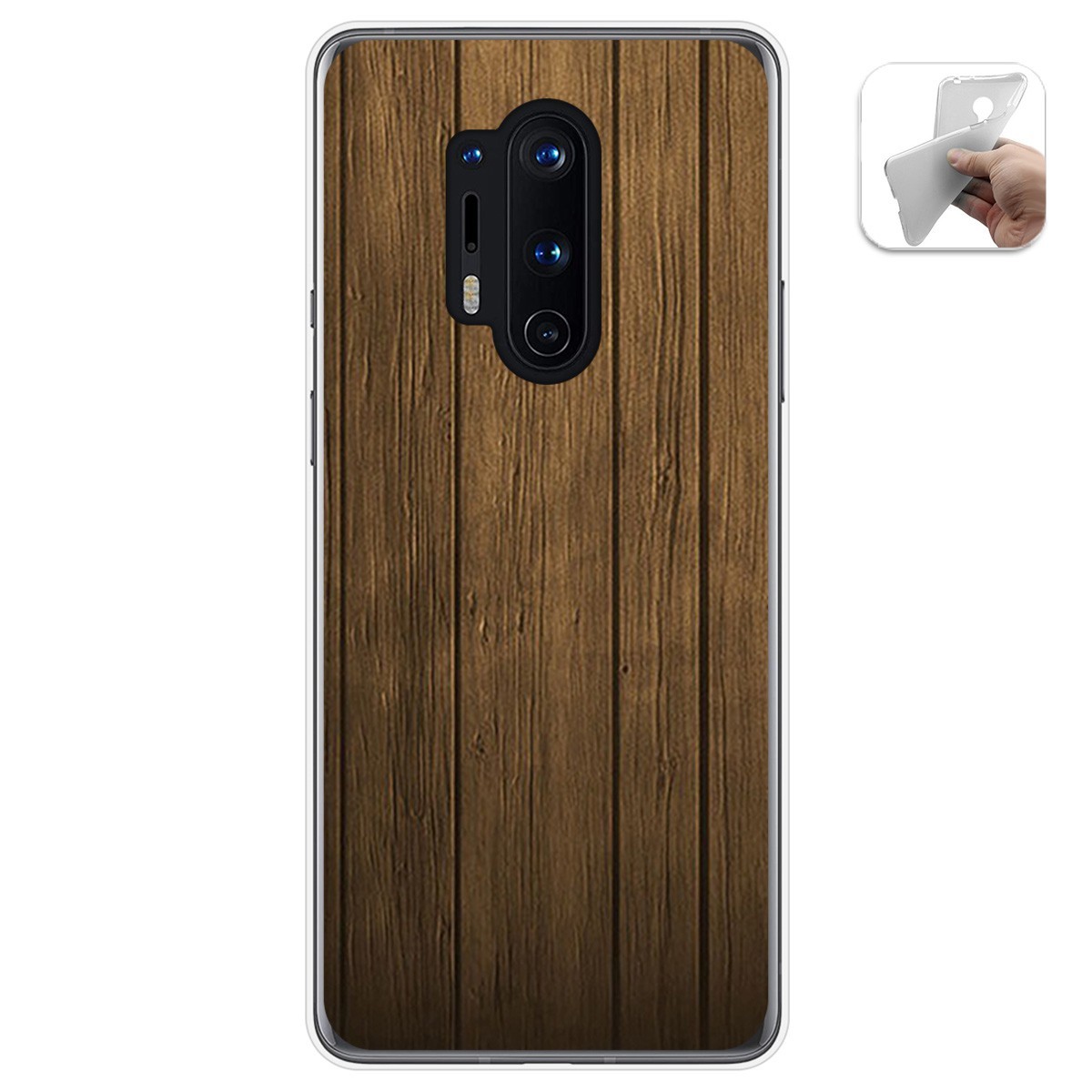 Funda Gel Tpu para Oneplus 8 Pro diseño Madera Dibujos