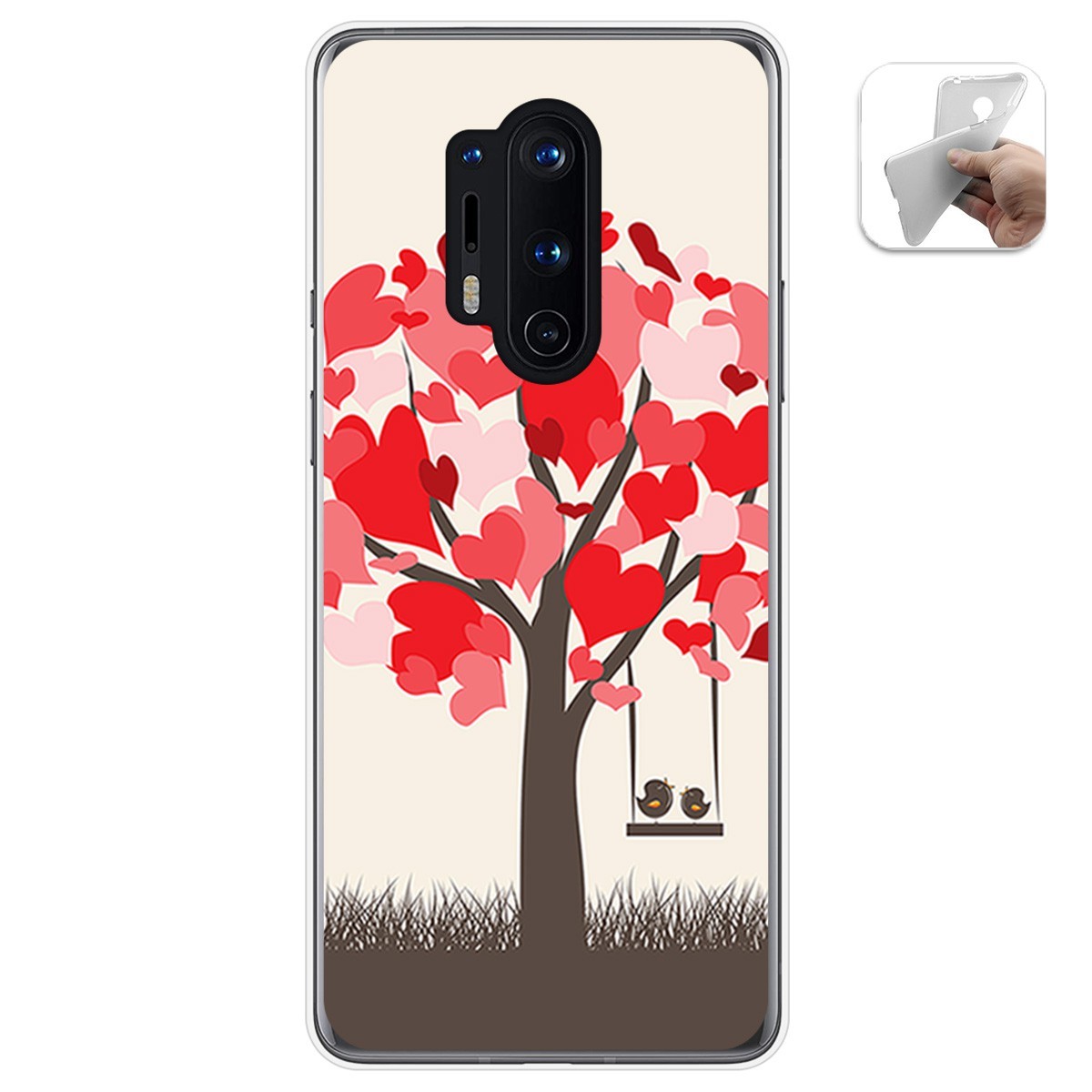 Funda Gel Tpu para Oneplus 8 Pro diseño Pajaritos Dibujos