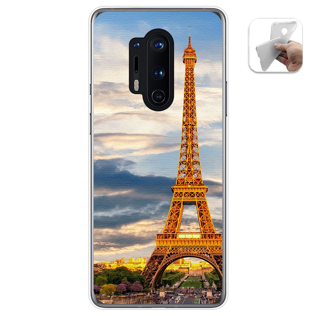 Funda Gel Tpu para Oneplus 8 Pro diseño Paris Dibujos