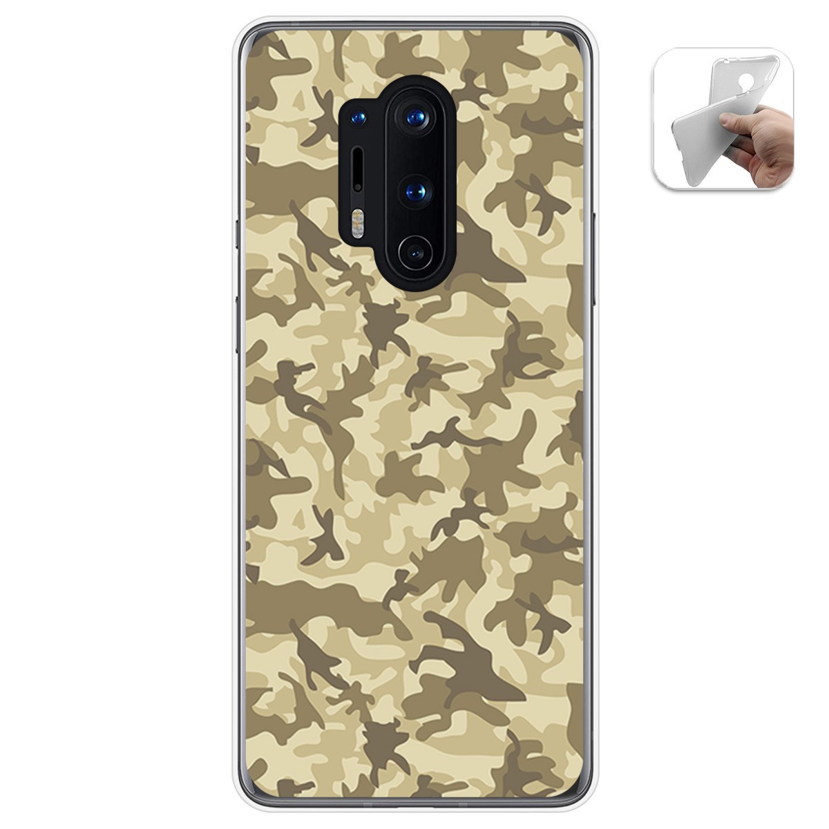 Funda Gel Tpu para Oneplus 8 Pro diseño Sand Camuflaje Dibujos