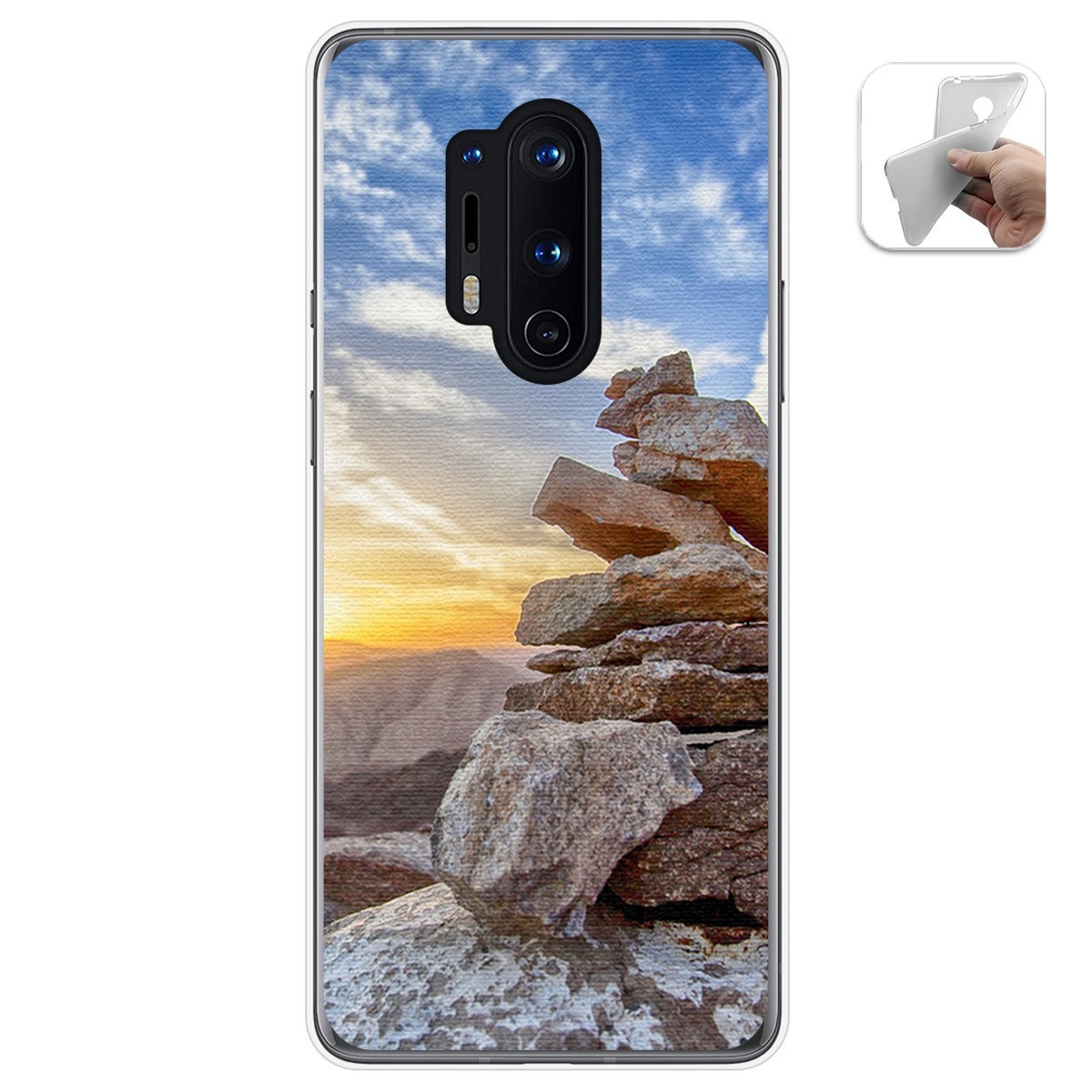 Funda Gel Tpu para Oneplus 8 Pro diseño Sunset Dibujos