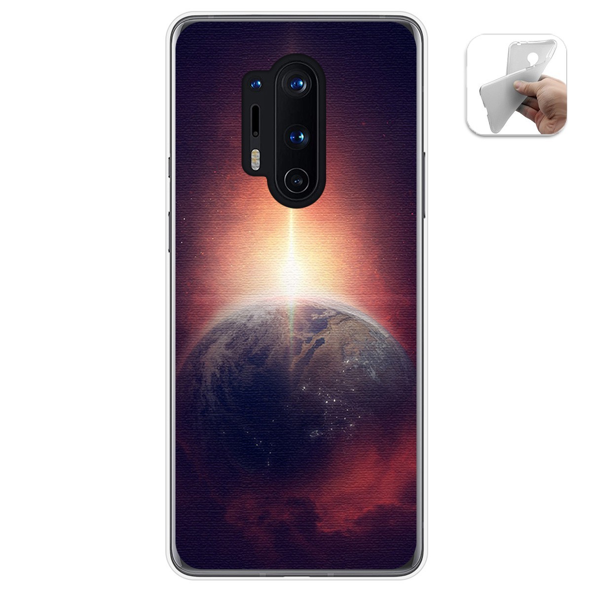 Funda Gel Tpu para Oneplus 8 Pro diseño Tierra Dibujos