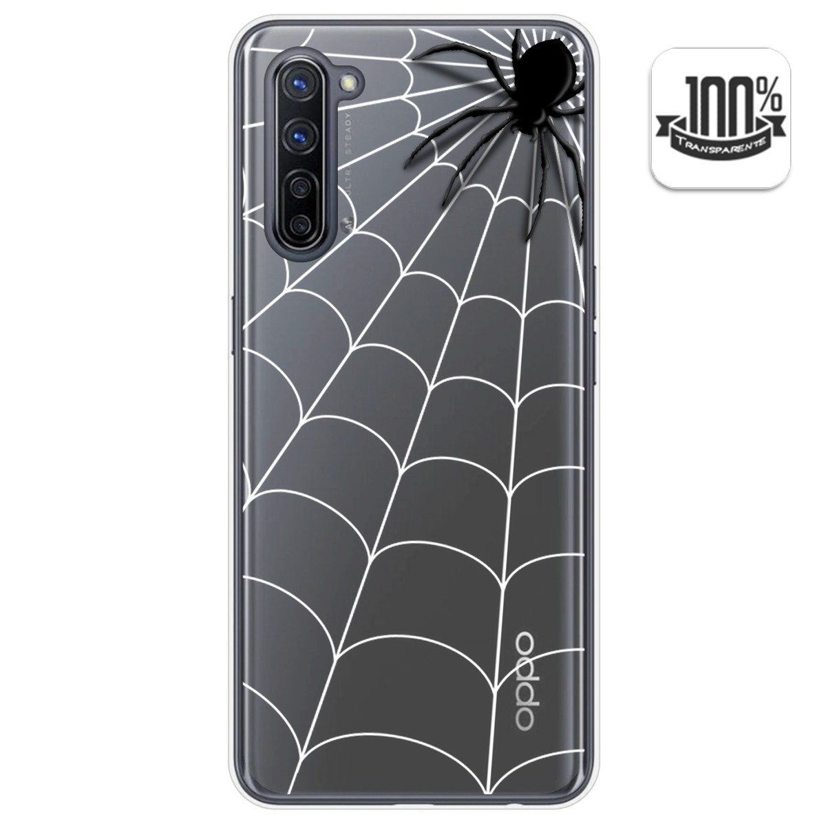 Funda Gel Transparente para Oppo Find X2 Lite diseño Araña Dibujos