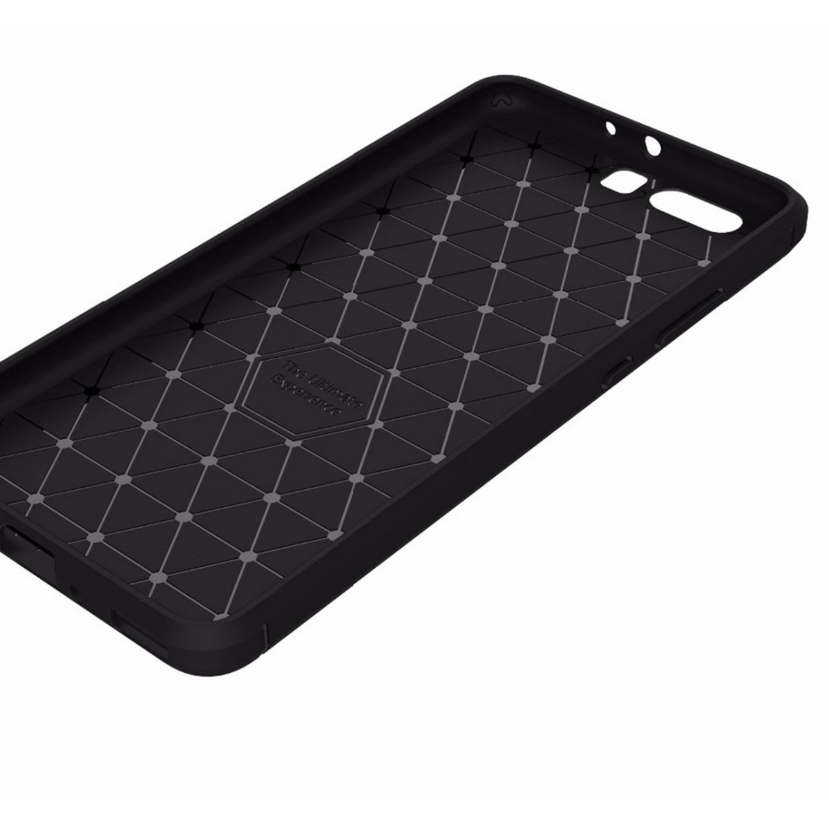 Funda Gel Tpu Tipo Carbon Negra para Huawei P10 Plus