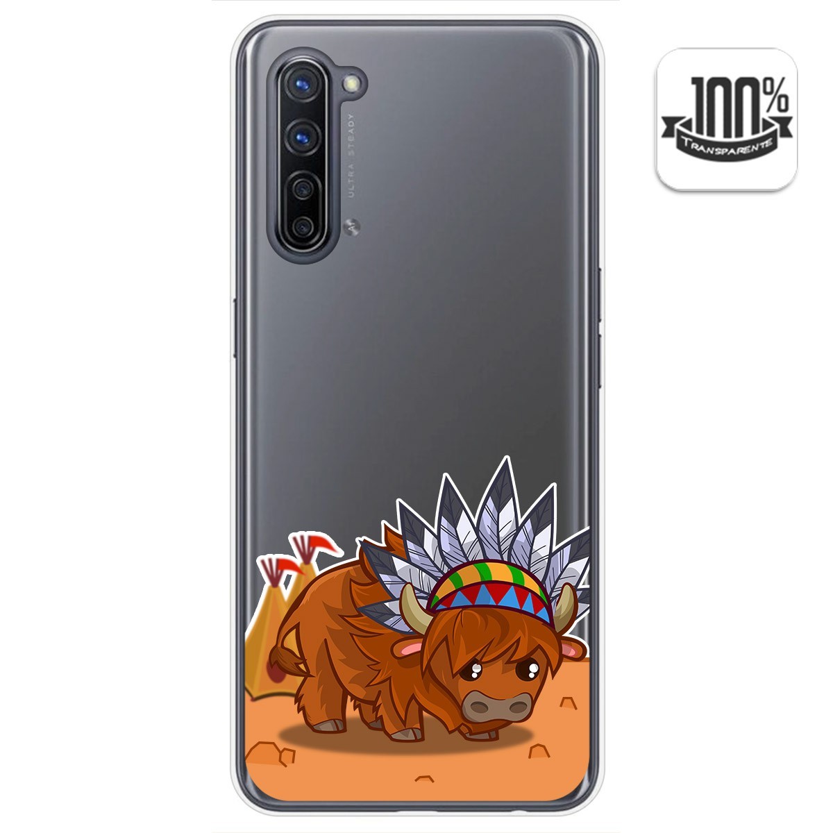 Funda Gel Transparente para Oppo Find X2 Lite diseño Bufalo Dibujos
