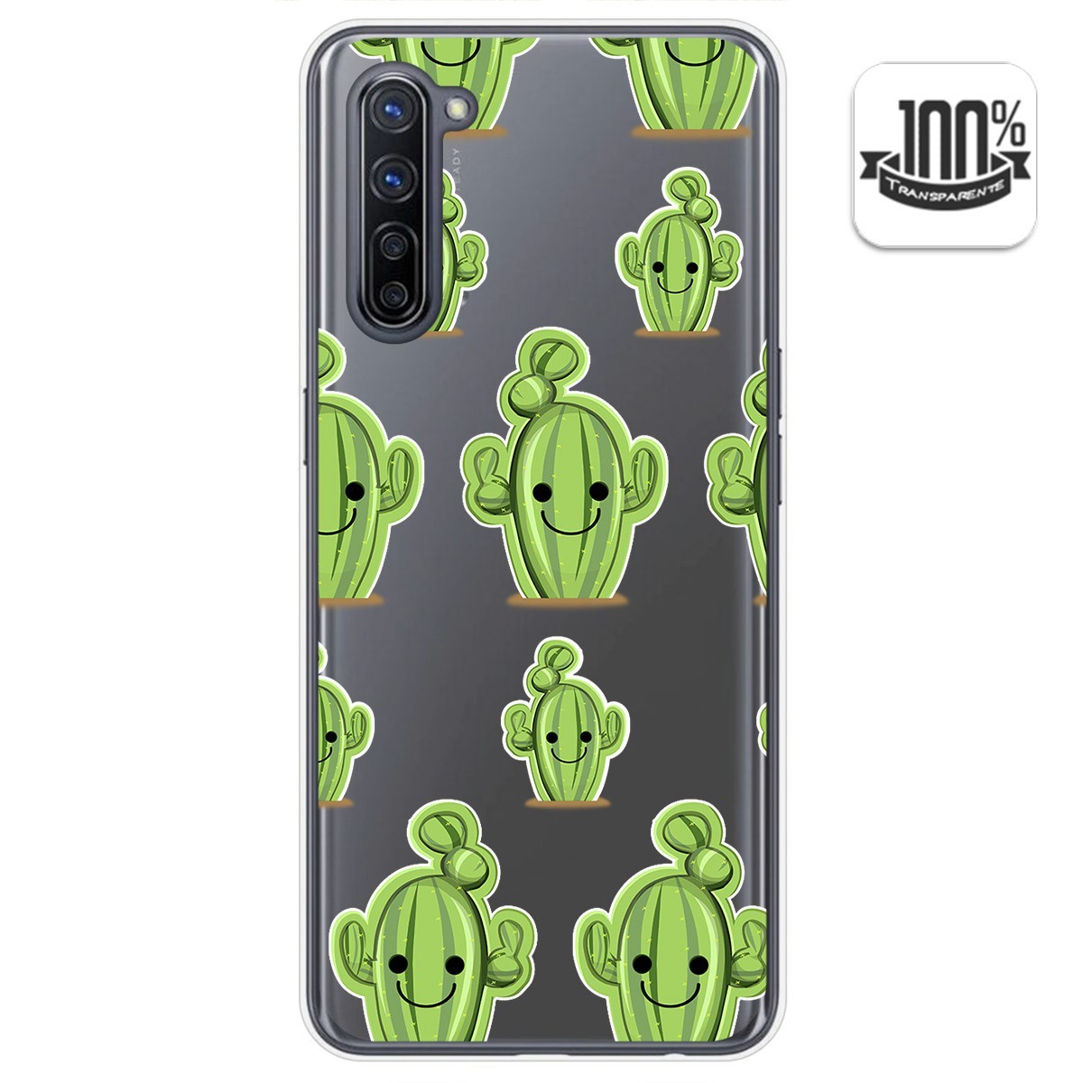 Funda Gel Transparente para Oppo Find X2 Lite diseño Cactus Dibujos
