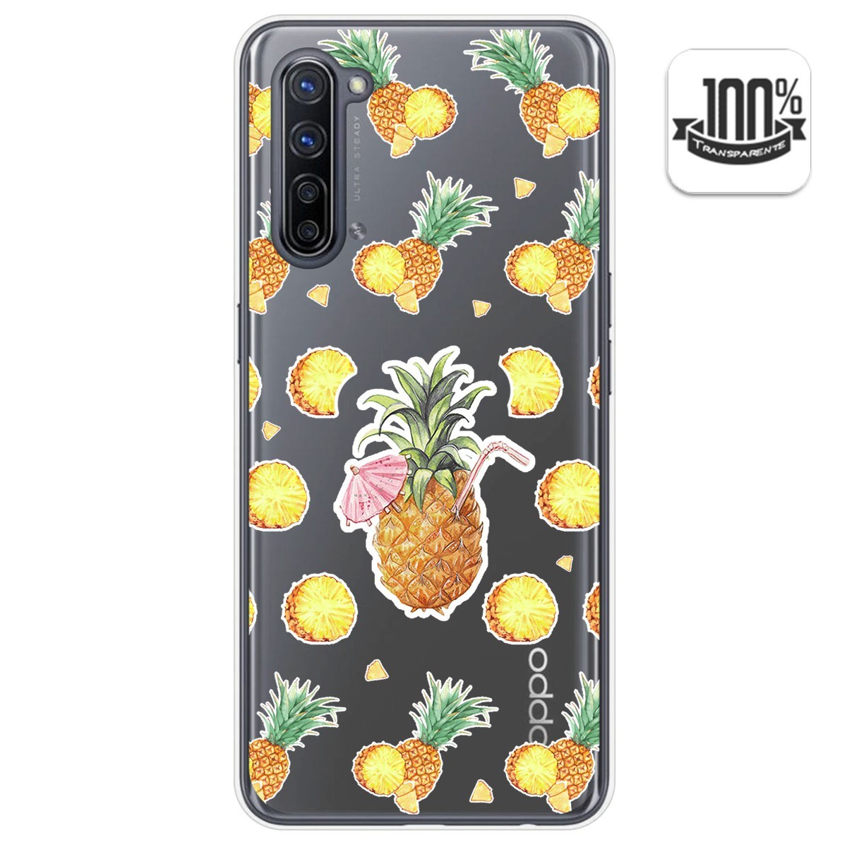 Funda Gel Transparente para Oppo Find X2 Lite diseño Piña Dibujos
