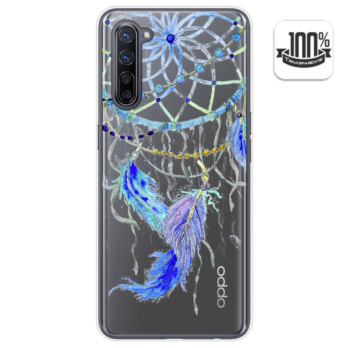 Funda Gel Transparente para Oppo Find X2 Lite diseño Plumas Dibujos