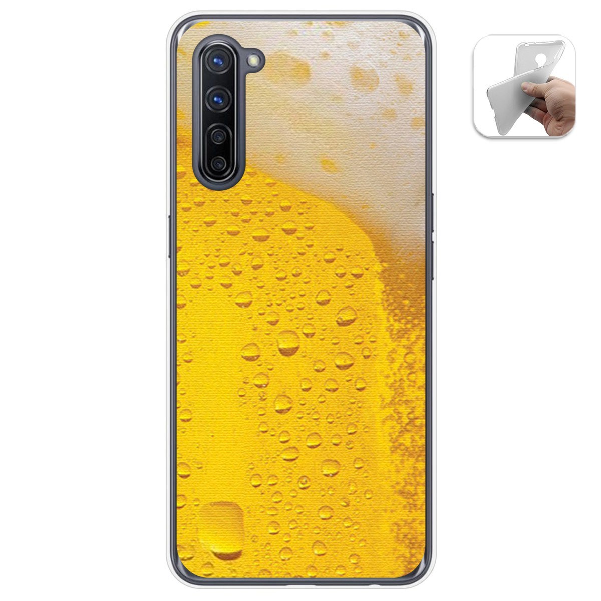 Funda Gel Tpu para Oppo Find X2 Lite diseño Cerveza Dibujos