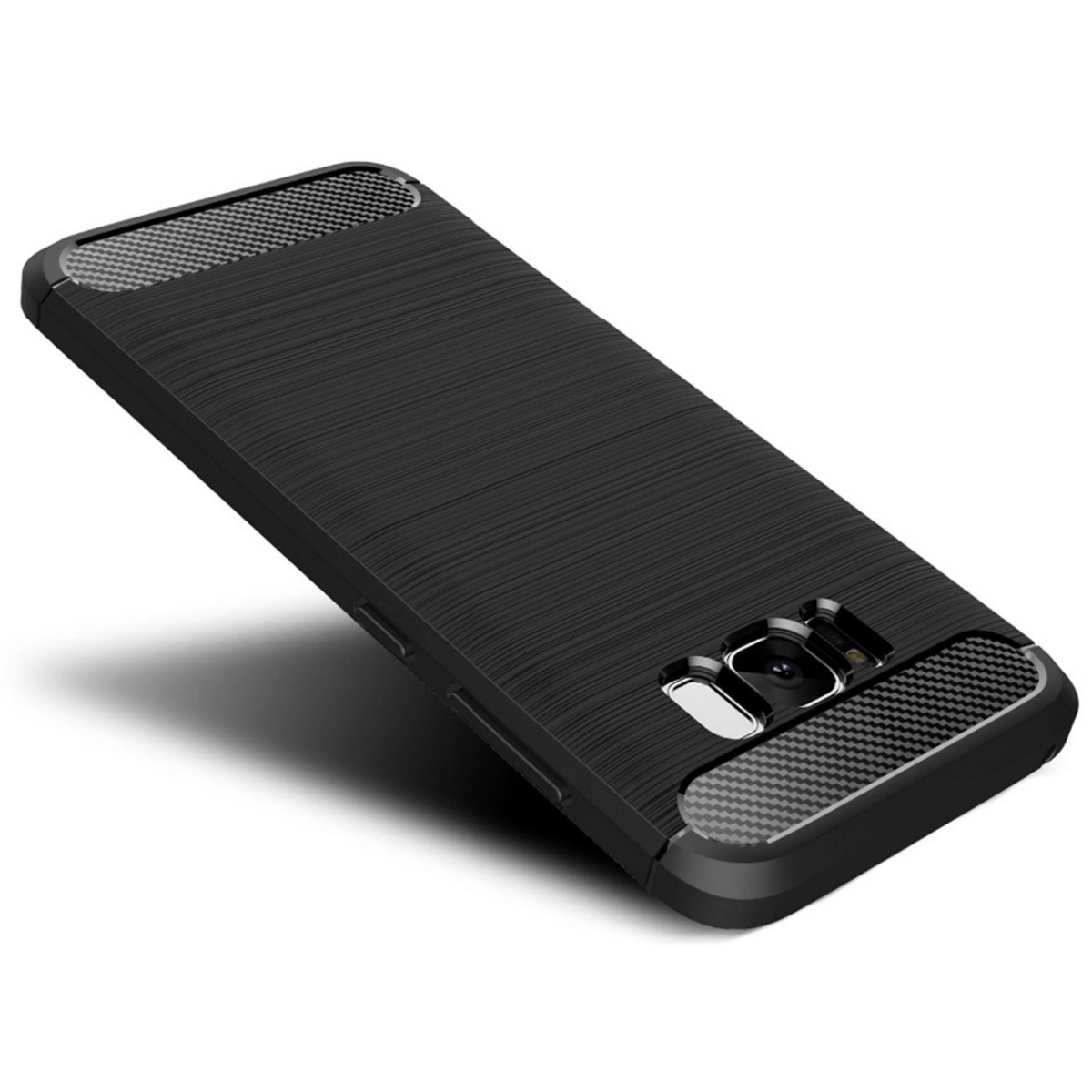 Funda Gel Tpu Tipo Carbon Negra para Samsung Galaxy S8