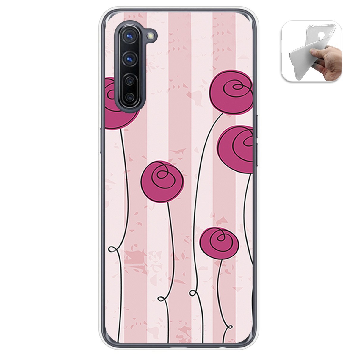 Funda Gel Tpu para Oppo Find X2 Lite diseño Flores Vintage Dibujos