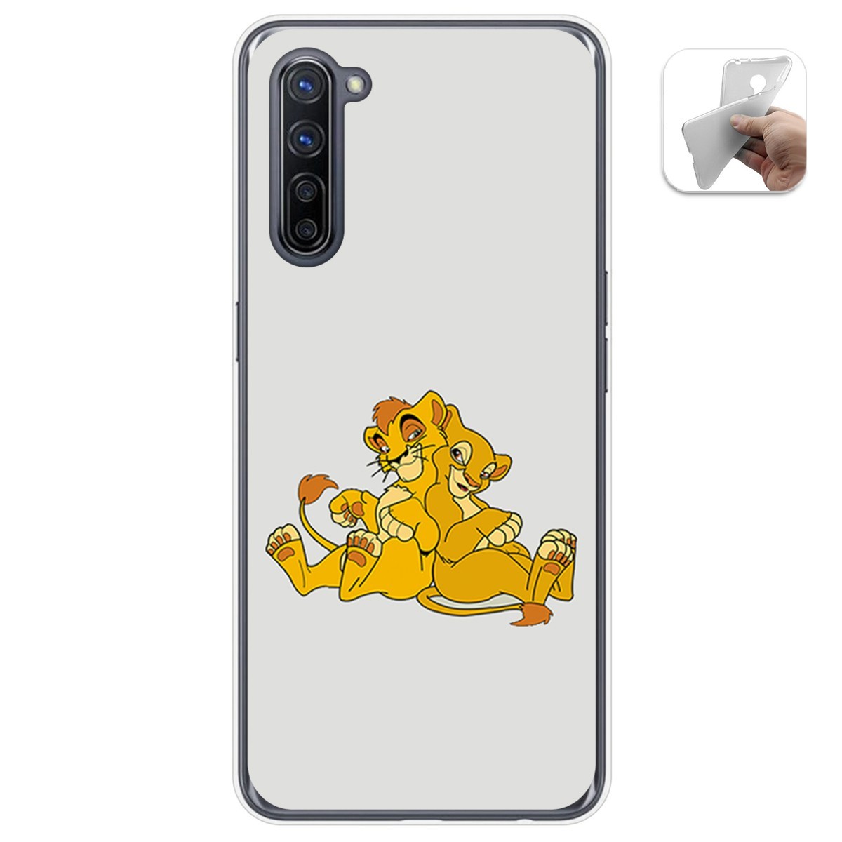 Funda Gel Tpu para Oppo Find X2 Lite diseño Leones Dibujos