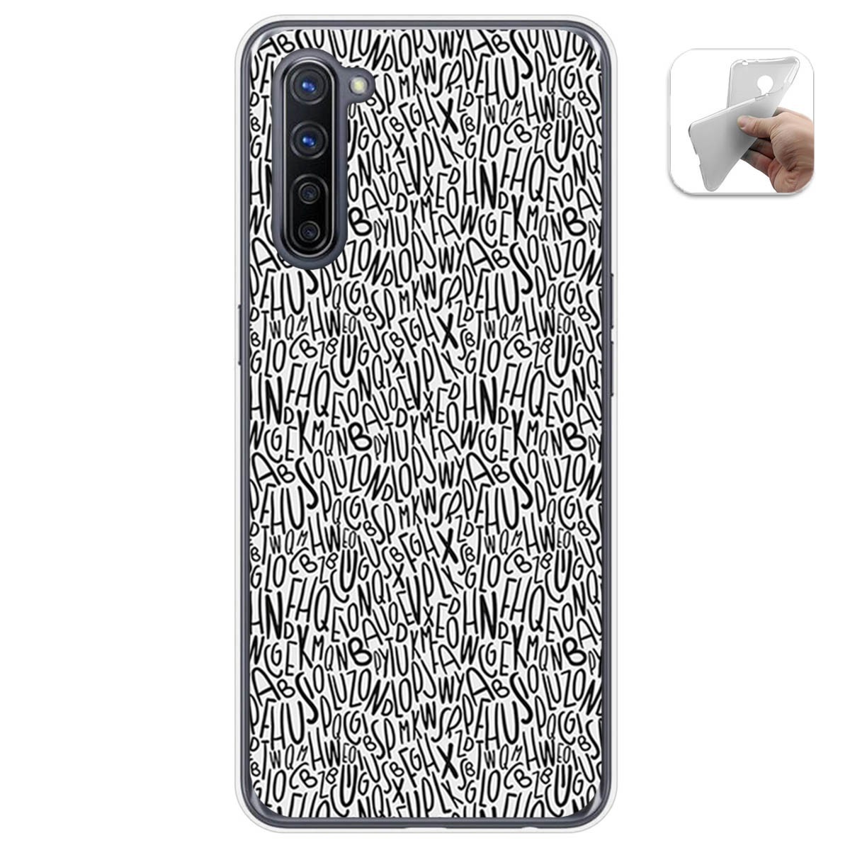 Funda Gel Tpu para Oppo Find X2 Lite diseño Letras Dibujos