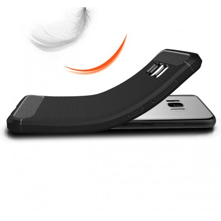 Funda Gel Tpu Tipo Carbon Negra para Samsung Galaxy S8