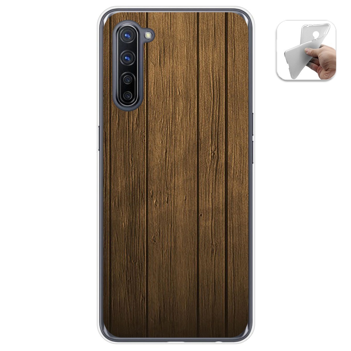 Funda Gel Tpu para Oppo Find X2 Lite diseño Madera Dibujos