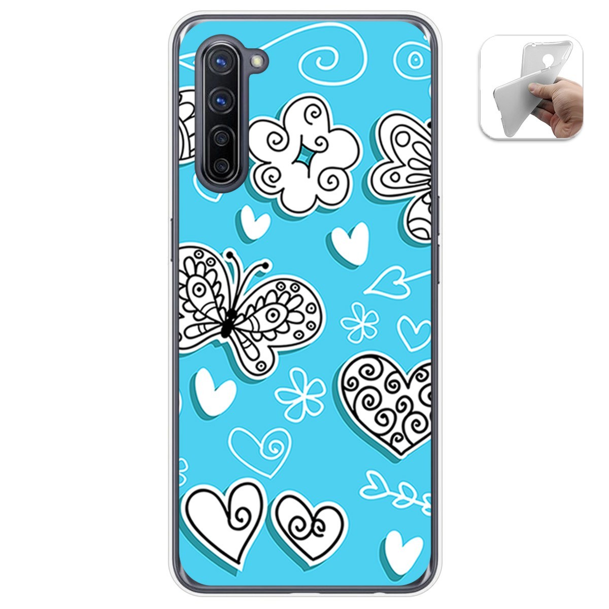 Funda Gel Tpu para Oppo Find X2 Lite diseño Mariposas Dibujos