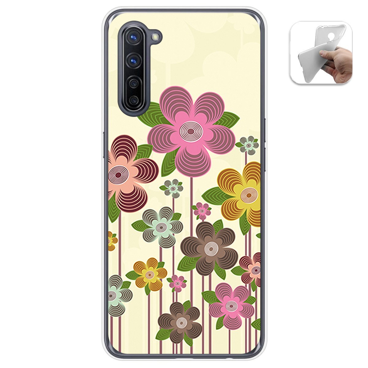 Funda Gel Tpu para Oppo Find X2 Lite diseño Primavera En Flor Dibujos