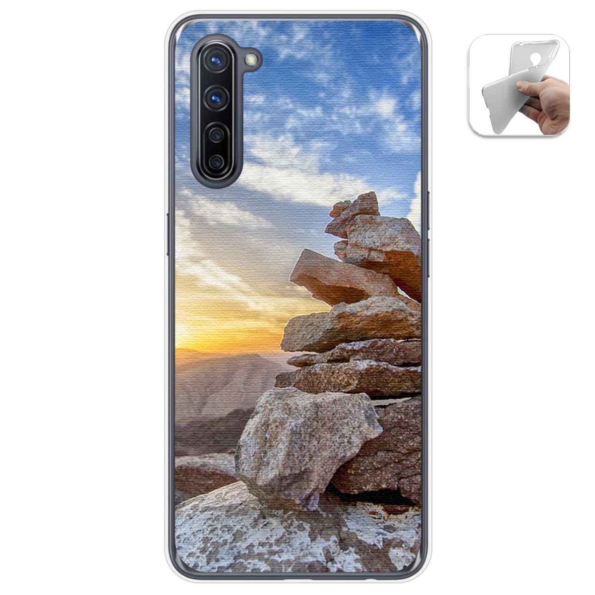 Funda Gel Tpu para Oppo Find X2 Lite diseño Sunset Dibujos