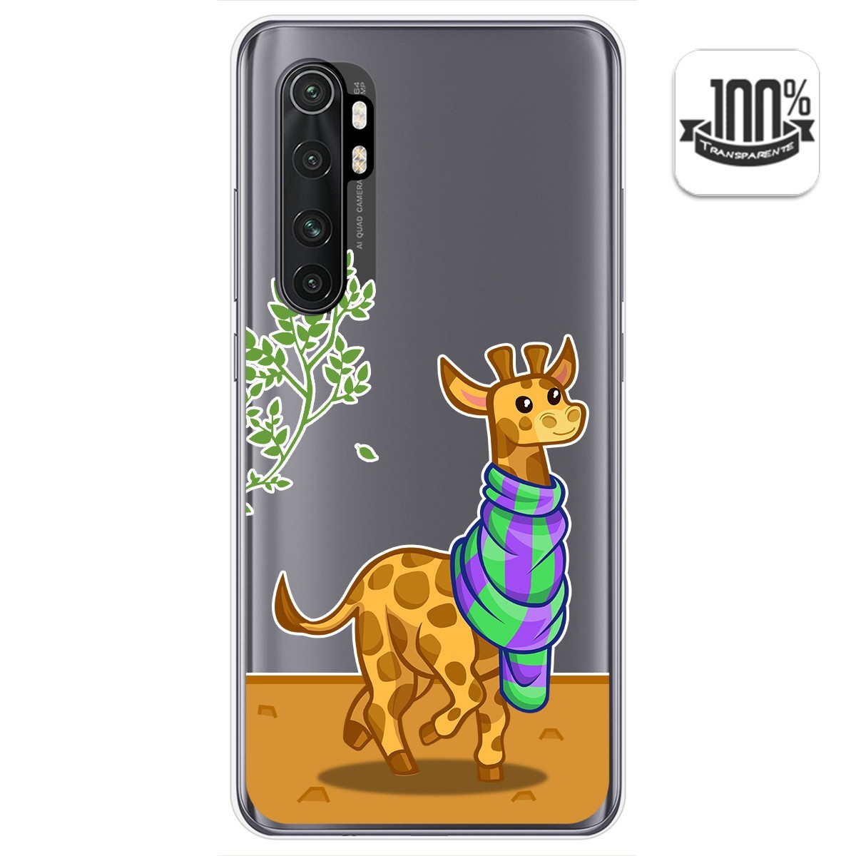 Funda Gel Transparente para Xiaomi Mi Note 10 Lite diseño Jirafa Dibujos