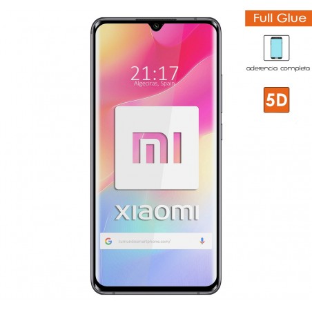Protector Cristal Templado Completo 5D Full Glue Negro para Xiaomi Mi 10 Lite Vidrio