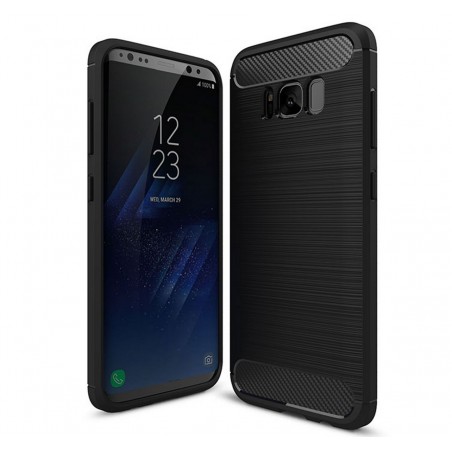 Funda Gel Tpu Tipo Carbon Negra para Samsung Galaxy S8 Plus