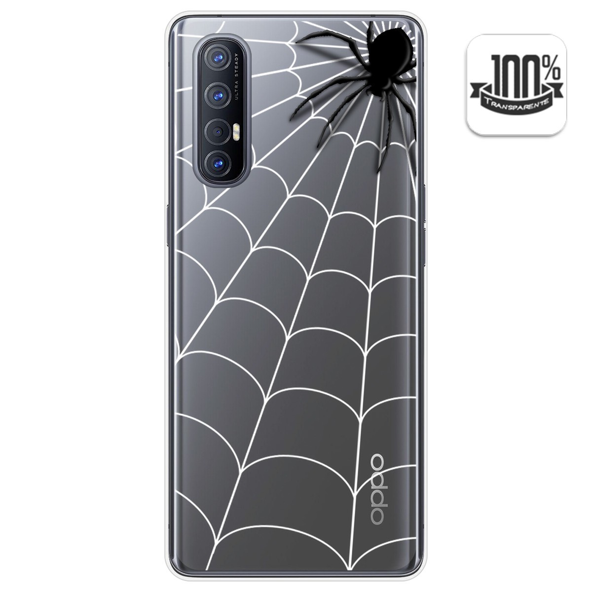 Funda Gel Transparente para Oppo Find X2 Neo diseño Araña Dibujos