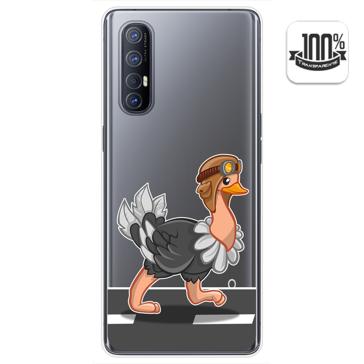 Funda Gel Transparente para Oppo Find X2 Neo diseño Avestruz Dibujos