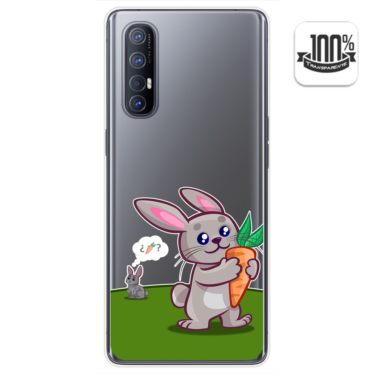 Funda Gel Transparente para Oppo Find X2 Neo diseño Conejo Dibujos