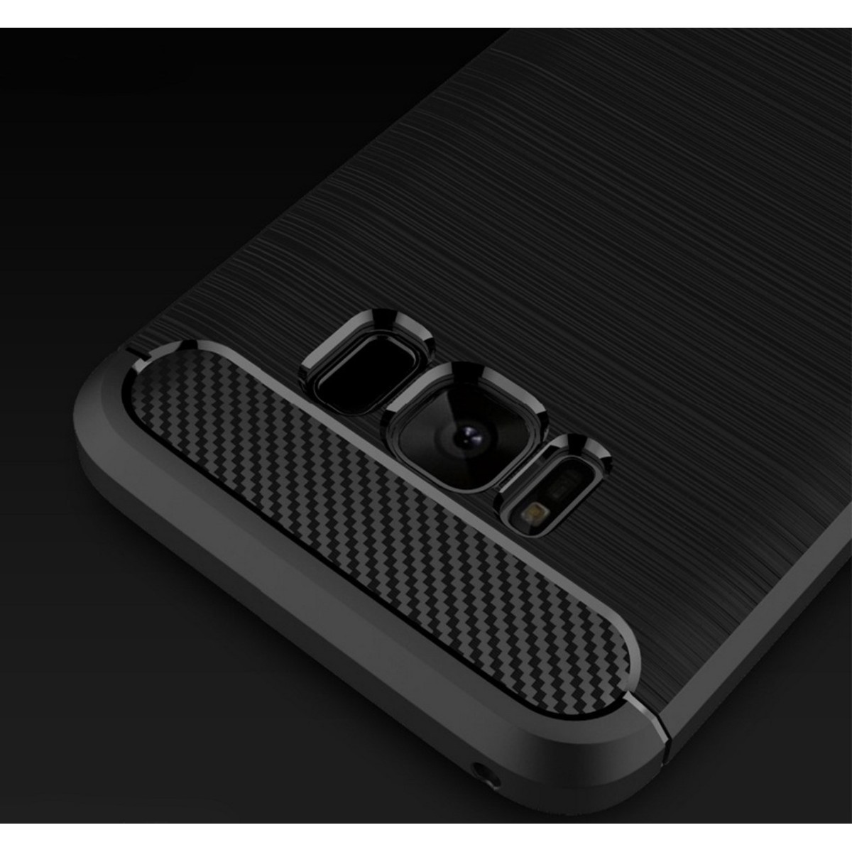 Funda Gel Tpu Tipo Carbon Negra para Samsung Galaxy S8 Plus