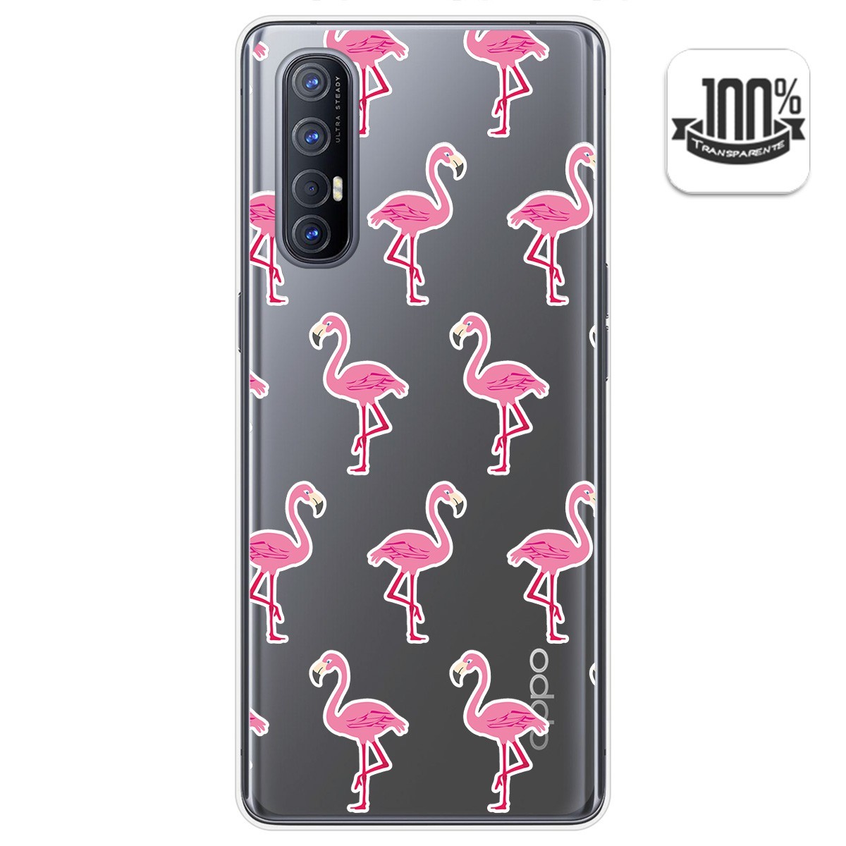 Funda Gel Transparente para Oppo Find X2 Neo diseño Flamenco Dibujos