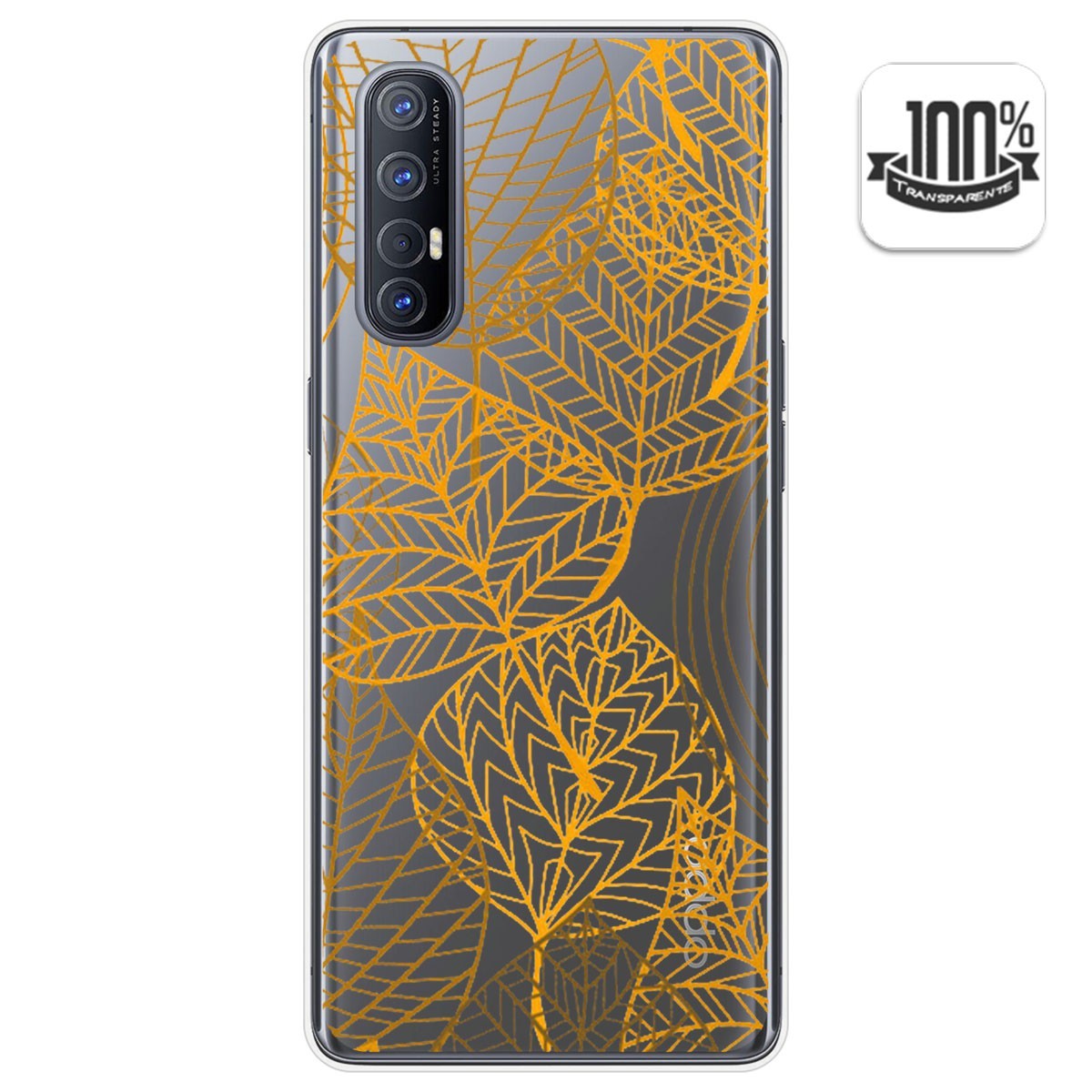 Funda Gel Transparente para Oppo Find X2 Neo diseño Hojas Dibujos