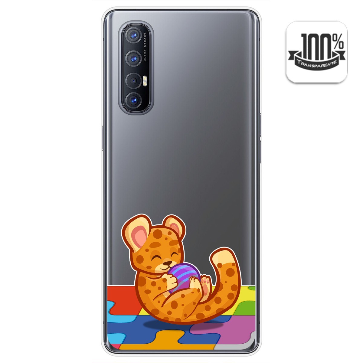 Funda Gel Transparente para Oppo Find X2 Neo diseño Leopardo Dibujos