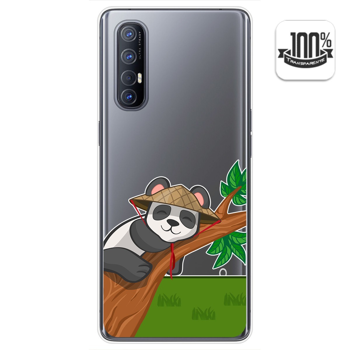 Funda Gel Transparente para Oppo Find X2 Neo diseño Panda Dibujos