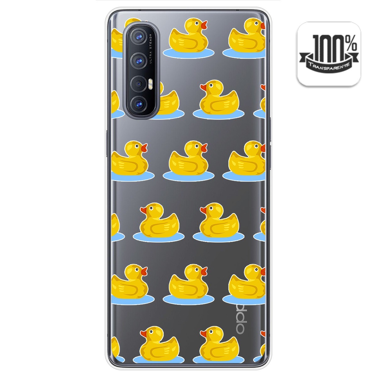 Funda Gel Transparente para Oppo Find X2 Neo diseño Pato Dibujos