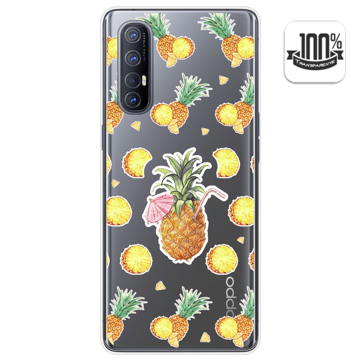 Funda Gel Transparente para Oppo Find X2 Neo diseño Piña Dibujos